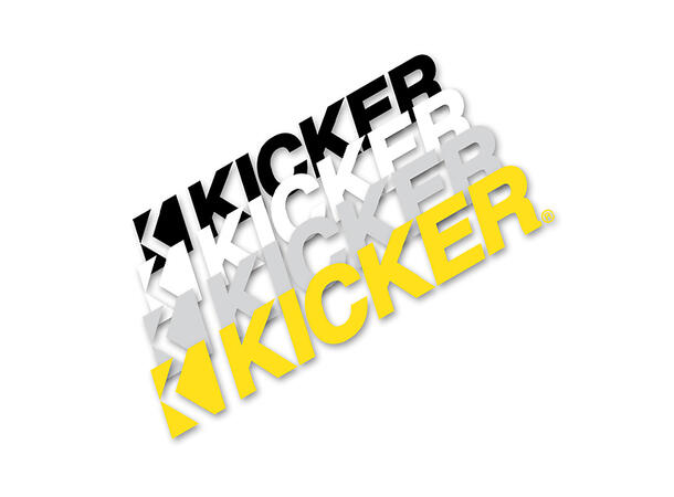 Kicker klistermerke, hvit (28cm) 11"  DieCut m/applikator folie